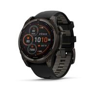 Garmin fēnix® 8 - 47 mm, Solar, AMOLED, Sapphire, Premium Multisport GPS Smartwatch, Long-Lasting Battery Life, Div Built-in LED Flashlight, Carbon Gray DLC Titanium with Pebble Gray Band