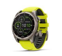 Garmin fēnix® 8 - 47 mm, Solar, Sapphire, Premium Multisport GPS Smartwatch, Long-Lasting Battery Life, Dive-Rated, Built-in LED Flashlight, Titanium with Amp Yellow/Graphite Band
