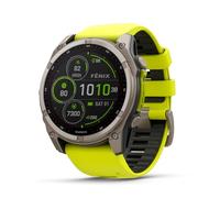Garmin fēnix® 8 - 51 mm, Solar, AMOLED, Sapphire, Premium Multisport GPS Smartwatch, Long-Lasting Battery Life, Dive-Rated, Built-in LED Flashlight, Titanium with Amp Yellow/Graphite Band