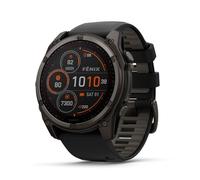 Garmin fēnix® 8 - 51 mm, Solar, Sapphire, Premium Multisport GPS Smartwatch, Long-Lasting Battery Life, Div Built-in LED Flashlight, Carbon Gray DLC Titanium with Pebble Gray Band