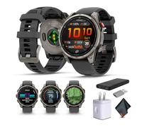 Garmin Fenix 8 Pro 47mm, AMOLED Display, inReach Technology, Premium Connected Multisport GPS Smartwatch, Sapphire, Titanium with Graphite/Black Silicone Band Bundle with Accessories