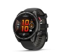 Garmin fēnix® 8 Pro, 47mm, AMOLED Display, Premium Connected Multisport GPS Smartwatch, inReach® Technology, Sapphire, Carbon Gray DLC Titanium with Black/Pebble Gray Silicone Band