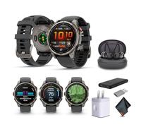 Garmin Fenix 8 Pro 47mm, inReach Technology, AMOLED Display, Premium Connected Multisport GPS Smartwatch, Sapphire, Titanium with Graphite/Black Silicone Band, Fitness Smart Watch Bundle