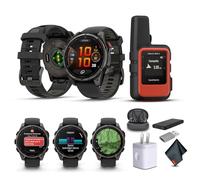 Garmin Fenix 8 Pro 47mm Multisport GPS Smartwatch, AMOLED Display, Sapphire, Carbon Gray DLC Titanium Pebble Gray Silicone Band, Wilderness Bundle with inReach Mini 2 Satellite Communicator and More