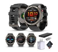 Garmin Fenix 8 Pro 51mm, AMOLED Display, inReach Technology, Premium Connected Multisport GPS Smartwatch, Sapphire, Titanium with Graphite/Black Silicone Band, Fitness Tracker Smart Watch Bundle