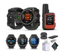 Garmin Fenix 8 Pro 51mm, AMOLED Display, Multisport GPS Smartwatch, Sapphire Carbon Gray DLC Titanium Pebble Gray Silicone Band, Wilderness Bundle with inReach Mini 2 Satellite Communicator and More