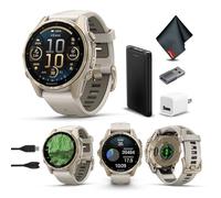 Garmin Fenix 8 Sapphire GPS Smartwatch AMOLED 43mm (Soft Gold) Bundle | For Running, Training & Health | Men & Women | Multisport GPS | Built-In Flashlight