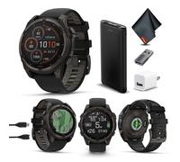 Garmin Fenix 8 Sapphire GPS Smartwatch Solar 47mm (Carbon Gray) Bundle | For Running, Training & Health | Men & Women | Multisport GPS | Built-In Flashlight