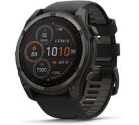 Garmin Fenix 8 Solar Sapphire 51mm Carbon GPS Smartwatch Silicone Strap - Grey Titanium Black