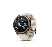 Garmin fenix 9 Pro inReach 43mm Autumn Gold Titanium Black Dial Cream Silicone Strap Watch
