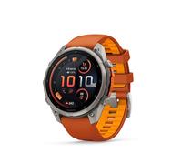 Garmin fenix 9 Pro inReach 47mm Titanium Black Dial Orange Silicone Strap Watch