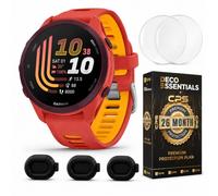 Garmin Forerunner 170 Music Red Pink/Mango 010-03920-13 Bundle with Deco Essentials 2-Pack Screen Protector, Dust Cover 3 Pack and Deco Essentials Exclusive 26 Month CPS Enhanced Protection Pack