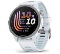 Garmin Forerunner 170, 43mm GPS running smartwatch, lightweight, AMOLED, advanced training,insights & features, HRV status, safety & tracking features,up to 10 days battery life,Whitestone/Cloud Blue