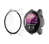 Compatible for Garmin Forerunner 255 Case, onetuo Hard PC Case with Tempered Glass Screen Protector Compatible with Garmin Forerunner 255/255S Smartwatch (255s-41mm Case, Clear)