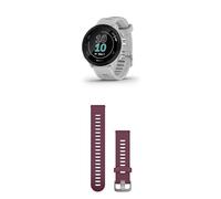 Garmin Forerunner 55 Easy to Use Lightweight GPS Running Smartwatch, White & Quick Release Band (20 mm) - Berry with Stainless Steel