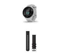 Garmin Forerunner 55 Easy to Use Lightweight GPS Running Smartwatch, White & Quick Release Band (20 mm) - Black Pepper with Slate
