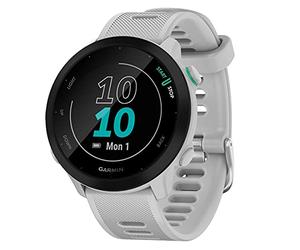 Garmin Forerunner 55 GPS 42mm Running Smartwatch, Easy to use, Lightweight, Training Guidance, Safety & Tracking Features, Whitestone