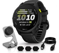 Garmin Forerunner 70, 1.2" AMOLED GPS Running Watch, Training Readiness, 13-Day Battery, Black, 010-04307-00 w/Deco Essentials Charging Dock, 3-Pack Dust Cover & USB-C Cable