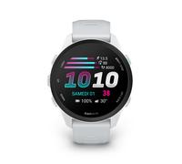 Garmin Forerunner 70, 43mm GPS running smartwatch, lightweight, AMOLED, easy to use, safety & tracking features, up to 13 days battery life, Whitestone