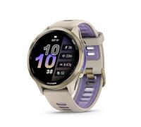 Garmin® Forerunner® 970, Premium GPS Running and Triathlon Smartwatch, AMOLED Display, Built-in LED Flashlight, Soft Gold Titanium with French Gray Case and French Gray/Translucent Indigo Band