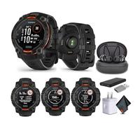 Garmin Instinct 3 (010-02934-00) Smartwatch Solar 45mm (Black) Bundle | For Tactical, Outdoor & Navigation | Men & Women | Metal-Reinforced Bezel | Built-In Flashlight | Solar Charged Display