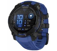 Garmin Instinct® 3 - 45 mm, AMOLED Display, Rugged Outdoor GPS Smartwatch, Built-in Flashlight, Supernova Collection Limited Edition Color, Black with Bolt Blue/Black Silicone Band