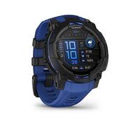 Garmin Instinct® 3 - 45 mm, AMOLED Display, Rugged Outdoor GPS Smartwatch, Built-in Flashlight, Supernova Collection Limited Edition Color, Black with Bolt Blue/Black Silicone Band