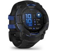 GARMIN Instinct 3 AMOLED Smart Watch - 50 mm, Black with Bolt Blue Silicone Band, Black,Blue