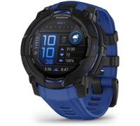 Garmin Instinct® 3 - 45 mm, AMOLED Display, Rugged Outdoor GPS Smartwatch, Built-in Flashlight, Supernova Collection Limited Edition Color, Black with Bolt Blue/Black Silicone Band