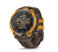 Garmin Instinct® Crossover AMOLED, Rugged Hybrid GPS Smartwatch with Analog Watch Hands and Bright AMOLED Display, Bronze/Sunburst with Cocoa Silicone Band