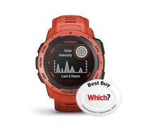 Garmin Instinct Solar GPS Flame Red Silicone Strap Smartwatch
