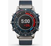 Garmin Mens Marq Captain Titanium Blue Fabric Strap Smartwatch 010-02006-07