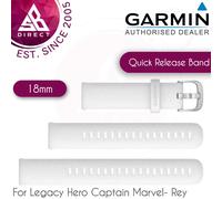 Garmin Quick Release Band (18mm) - White Silicone with Silver Hardware, white with silver hardware