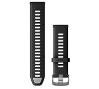 Garmin Quick Release Bands (22mm), suitable for selected Forerunner-,Venu- and vívoactive smartwatch series, Original accessory, Silicone, Black/Powder Grey with Slate Hardware