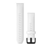 Garmin QuickFit 20 Watch Bands - White Silicone with Black Hardware
