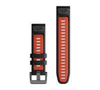 Garmin QuickFit Watch Bands (22mm), suitable for selected fēnix-, epix-, Descent-, D2-, Instinct-, Forerunner- and Approach series smartwatches, Original accessory, Silicone, Black/Flame Red