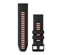 Garmin QuickFit 26 mm Watch Band - Black/Flame Red Silicone Band