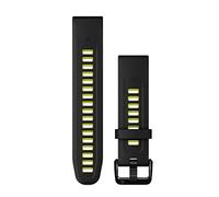 Garmin QuickFit Watch Bands (20mm), suitable for selected fēnix-, epix-, Descent-, D2-, Instinct- and Approach series smartwatches, Original accessory, Silicone, Black/Lime
