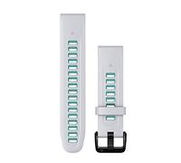 Garmin QuickFit Watch Bands (20mm), suitable for selected fēnix-, epix-, Descent-, D2-, Instinct- and Approach series smartwatches, Original accessory, Silicone, Whitestone/Aqua