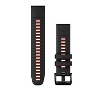 Garmin QuickFit Watch Bands (22mm), suitable for selected fēnix-, epix-, Descent-, D2-, Instinct-, Forerunner- and Approach series smartwatches, Original accessory, Silicone, Black/Flame Red