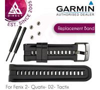 Garmin Replacement Silicone Watch Strap Band│For Fenix 2-Quatix-D2-Tactix│Black