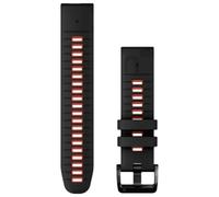 Garmin - Spare strap - Bracelet QuickFit 22mm Silicone Noir / Rouge feu in Silicone - Black Black one size
