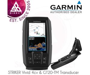 Garmin STRIKER Vivid 4cv 4.3" Marine GPS Fish Finder & GT20-TM Transducer│IPX7