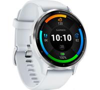 Garmin Venu 3 AMOLED GPS Smartwatch with All-day Health Monitoring and Voice Functionality, Silver stainless steel bezel with whitestone case and silicone band, New