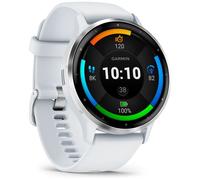 Garmin Venu 3 AMOLED GPS Smartwatch with All-day Health Monitoring and Voice Functionality, Silver stainless steel bezel with whitestone case and silicone band, New