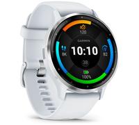 Garmin Venu 3 AMOLED GPS Smartwatch with All-day Health Monitoring and Voice Functionality, Silver stainless steel bezel with whitestone case and silicone band, New