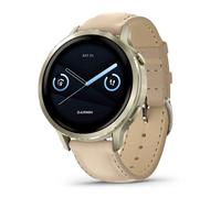 Garmin Venu 4 Multi-Colour 45mm Display Lunar Gold Bezel and Light Sand Leather Strap Watch