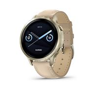 Garmin Venu® 4, 41mm, Advanced Health and Fitness GPS Smartwatch, Bright and Colorful Display, Built-in Flashlight, 10 Days of Battery Life, Lunar Gold with Bone Silicone Band/Light Sand Leather Band