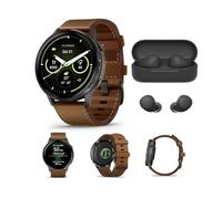 Garmin Venu 4 45mm Amoled, Slate and Brown Leather (Slate, 2 Items)