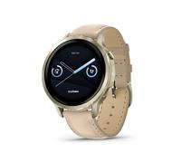 Garmin Venu 4 Multi-Colour 45mm Display Lunar Gold Bezel and Light Sand Leather Strap Watch